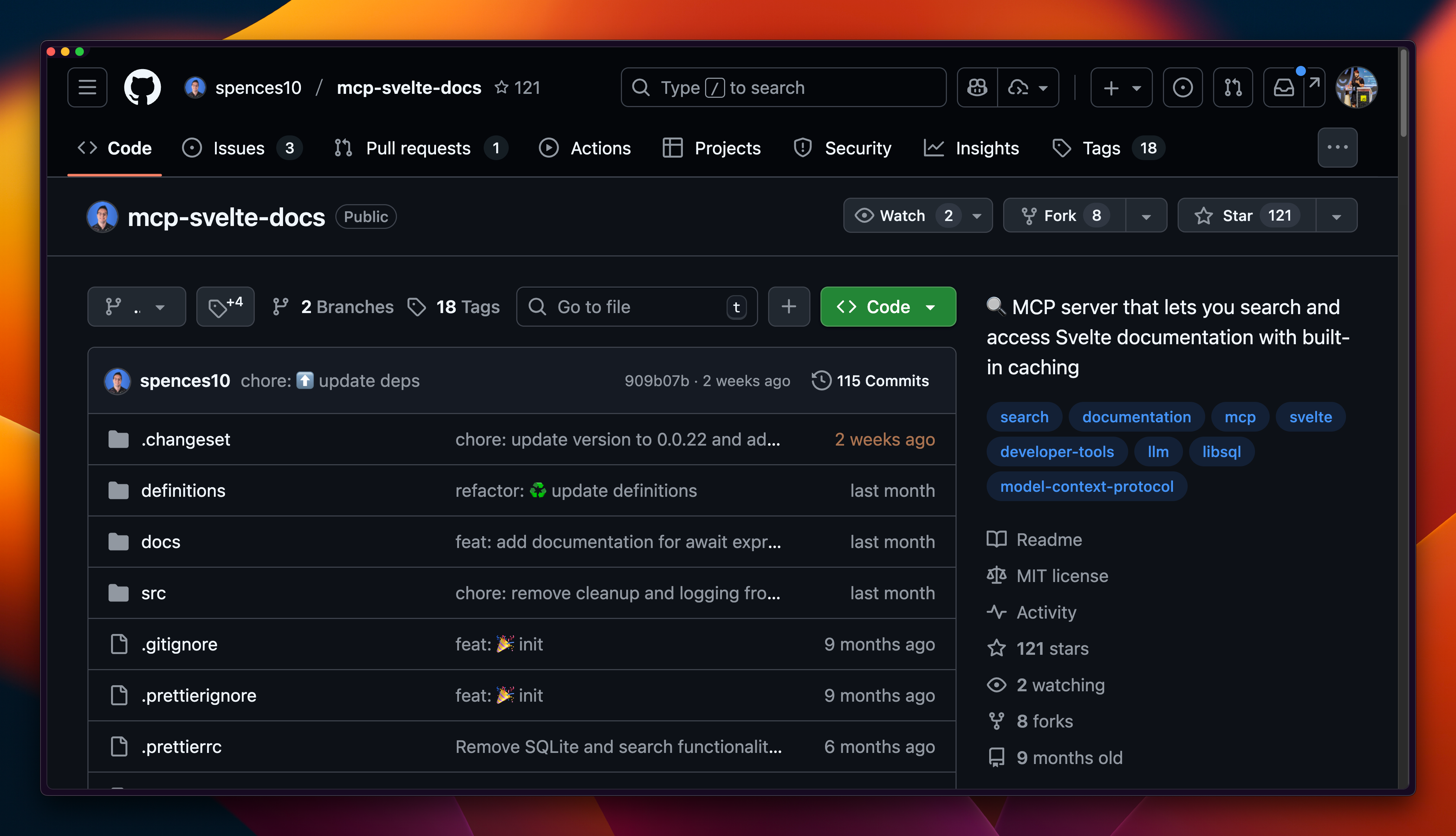 github repo of the svelte mcp from scott
